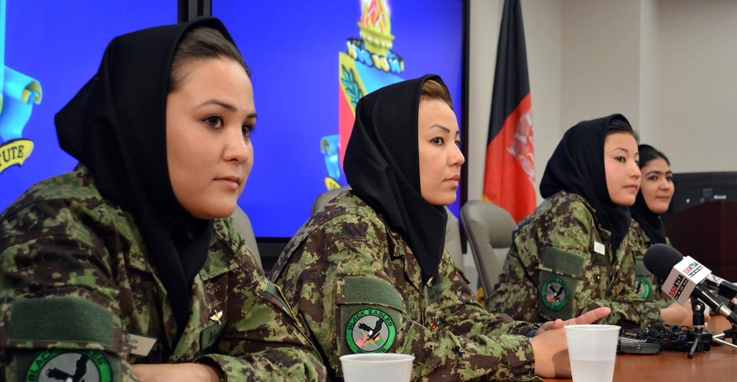 A female soldier in Afghanistan